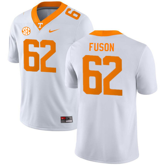 Tennessee Volunteers #62 Clyde Fuson College Football Jerseys Stitched Sale-White